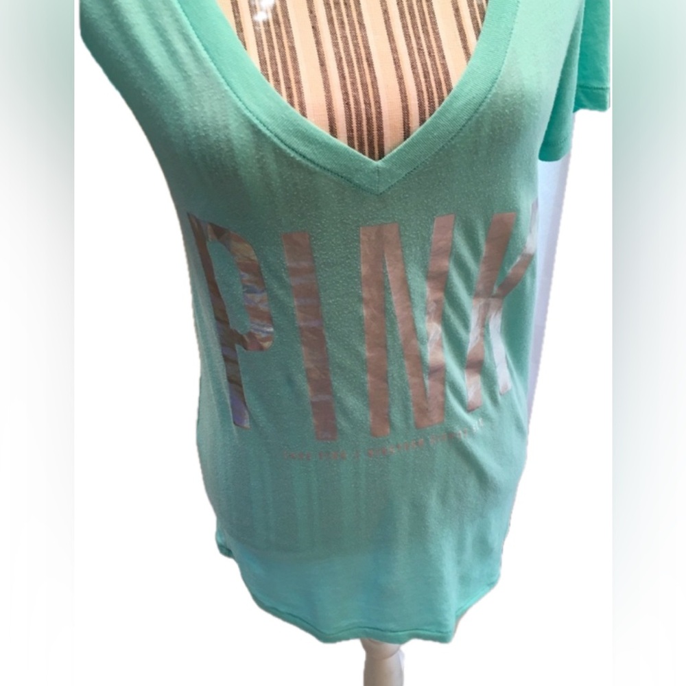 PINK Victoria Secret mint green Tee Shirt